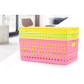 Eco-friendly wholesale storage sundries clear color basket plastic with handle